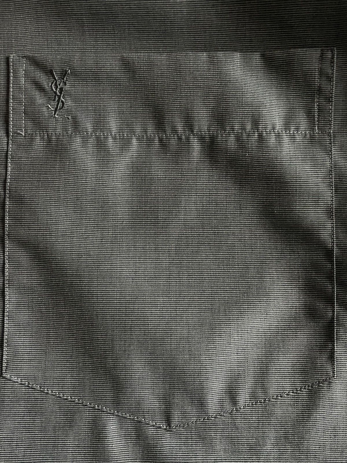 Vintage × Yves Saint Laurent Vintage Yves Saint Laurent Shirt Button Up Grey YSL Logo Size US M / EU 48-50 / 2 - 5 Thumbnail