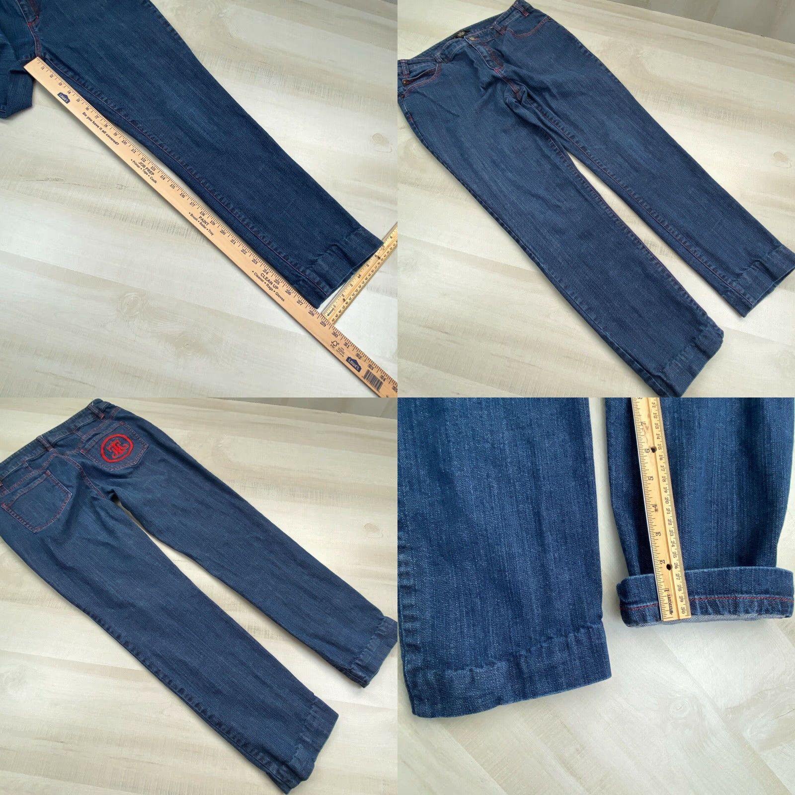 Vintage Miss Tina Womens Blue Denim Straight Mid Rise Jeans 32x28 Size 34" / US 12 / IT 48 - 8 Thumbnail