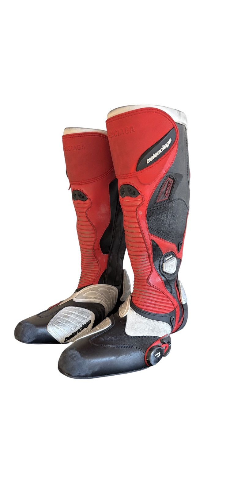 Balenciaga New Black Red White Winter 23 Biker Boots (46) Size US 13 / EU 46 - 7 Thumbnail