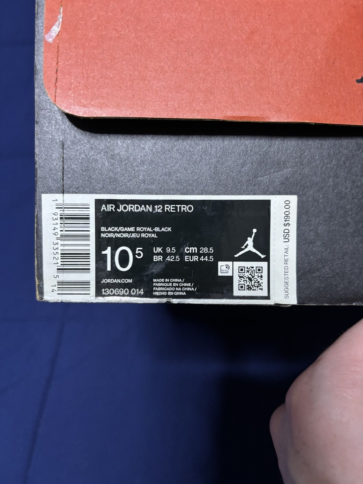 Jordan Brand Jordan 12 Retro Game Royal 2019 Size 10.5 Size US 10.5 / EU 43-44 - 8 Thumbnail