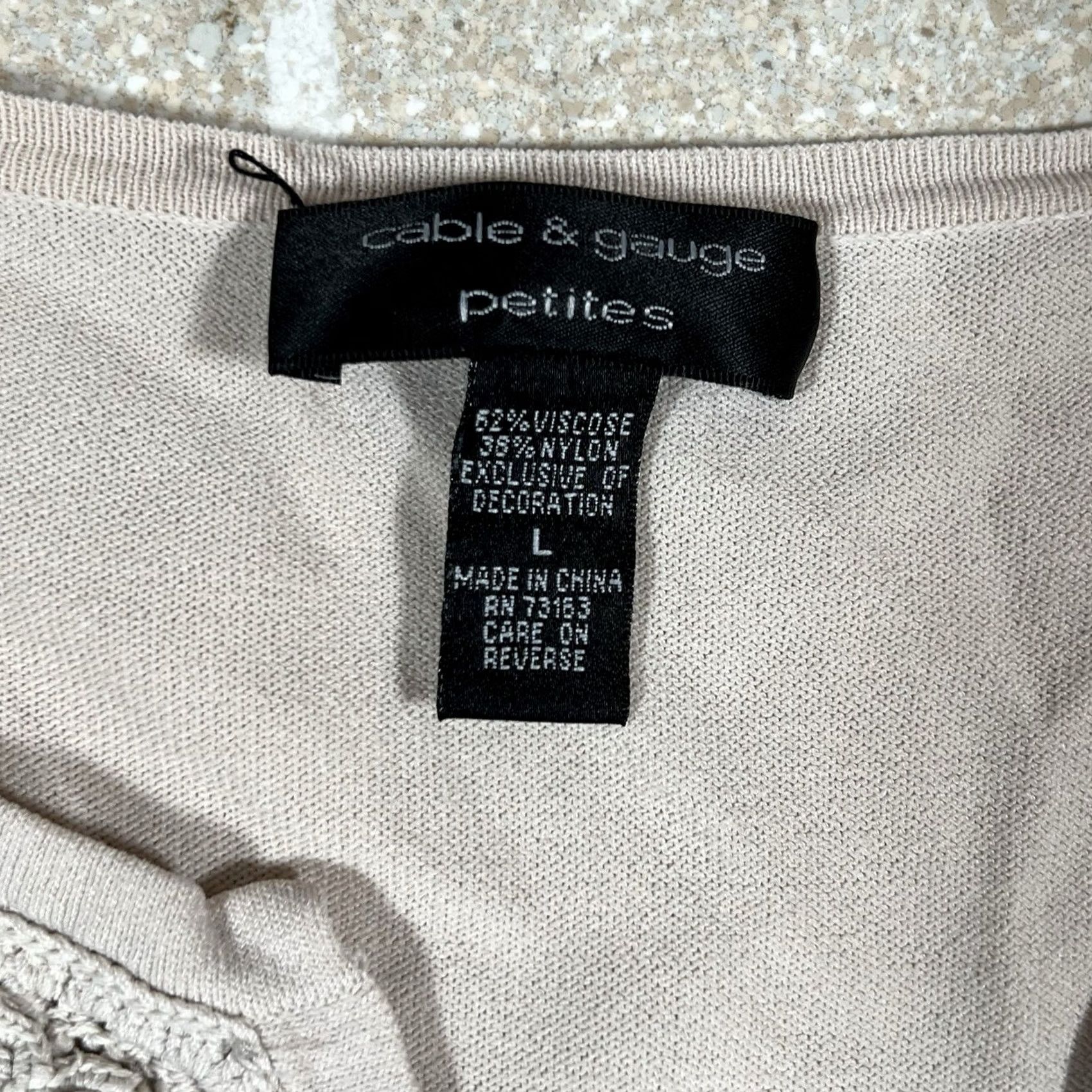 Vintage Cable & Gauge Blouse Women PL Petite Large Beige - Top, Blouse, Petite Large, Cable & Gauge, Beige, Women Size L / US 10 / IT 46 - 2 Thumbnail