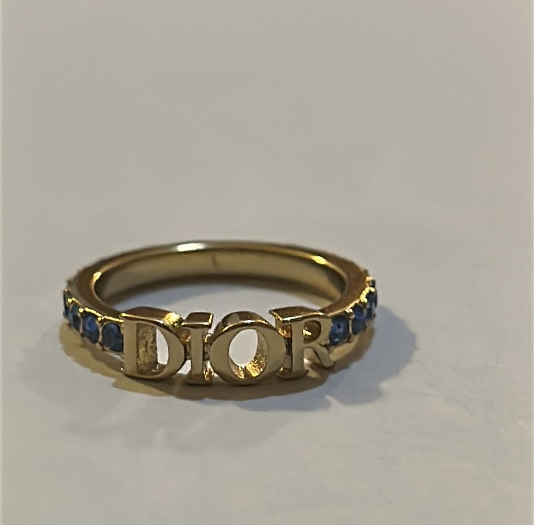 Dior Christian Dior DIO(R)EVOLUTION RING Gold-Finish Metal Blue Size ONE SIZE - 4 Thumbnail