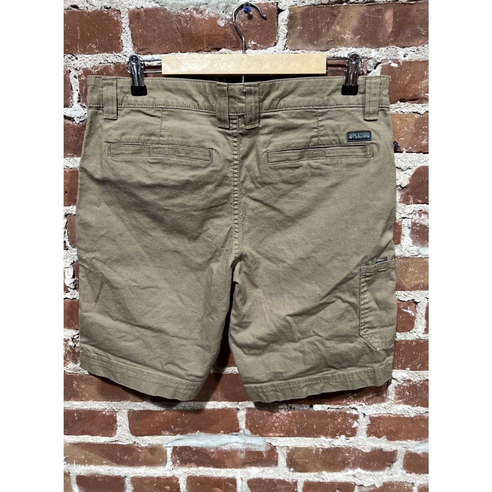Vintage Columbia Cargo Shorts Men 34 Beige Tan Cotton Twill 34x10 Casual Size US 34 / EU 50 - 3 Thumbnail