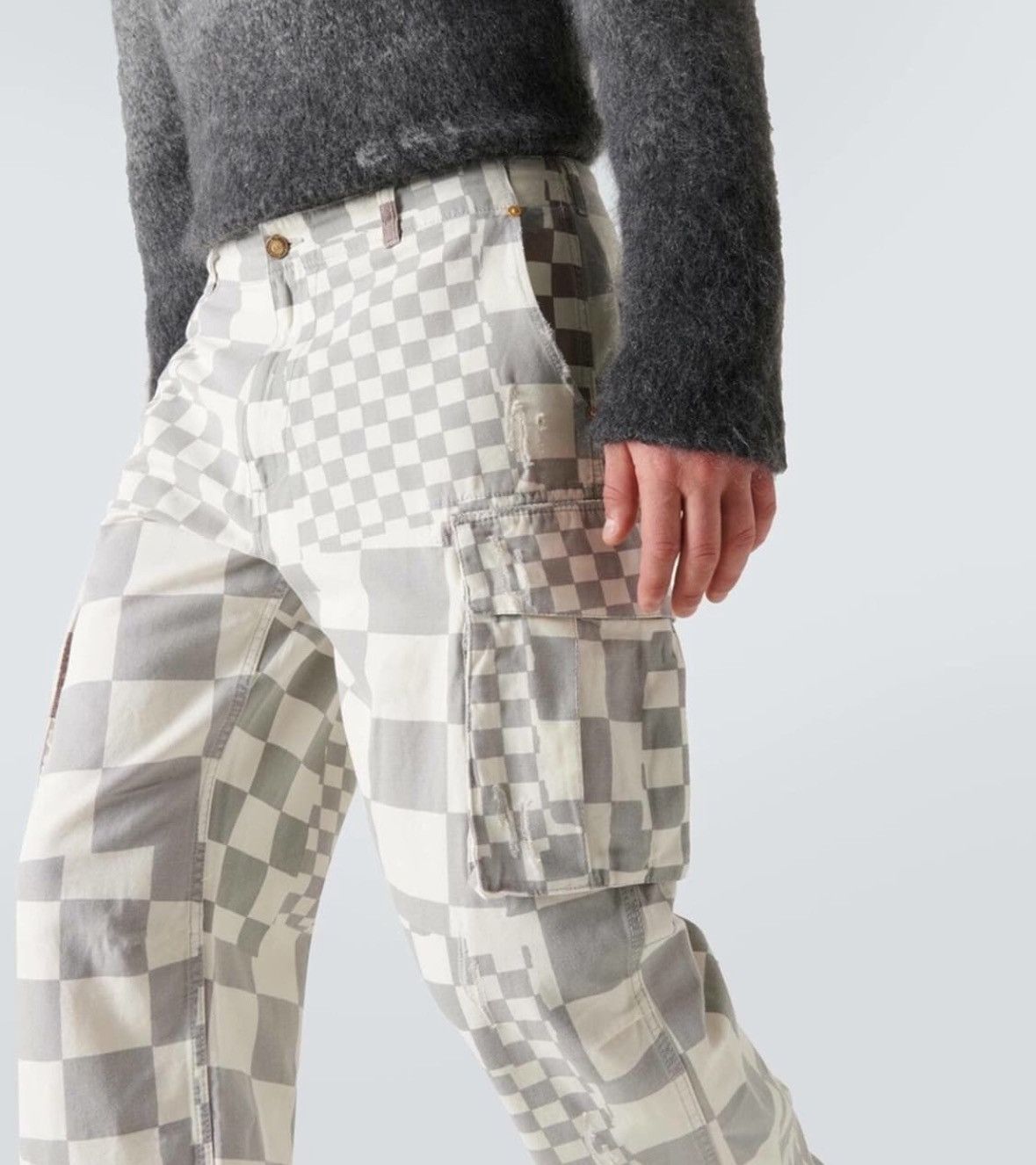 ERL ERL Gray Checkerboard Cargo Pants Size US 32 / EU 48 - 1 Thumbnail