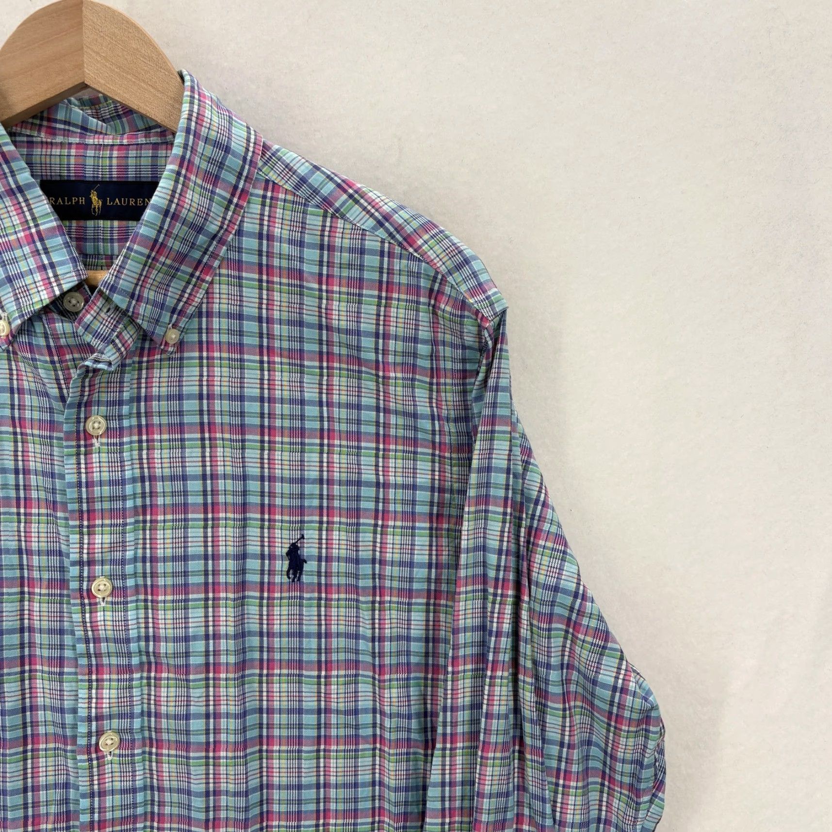 Ralph Lauren Ralph Lauren Shirt Mens Large Blue Plaid Long Sleeve Button Down Cotton Preppy Size US L / EU 52-54 / 3 - 2 Thumbnail