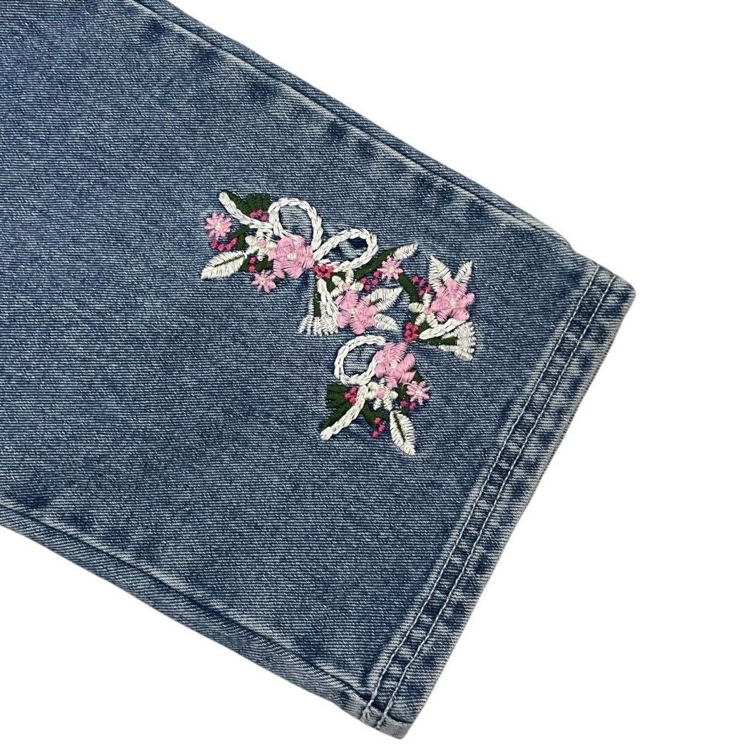 Vintage R.V.T Vintage Floral Embroidered Ankle Cropped Jeans Size 26" / US 2 / IT 38 - 3 Thumbnail