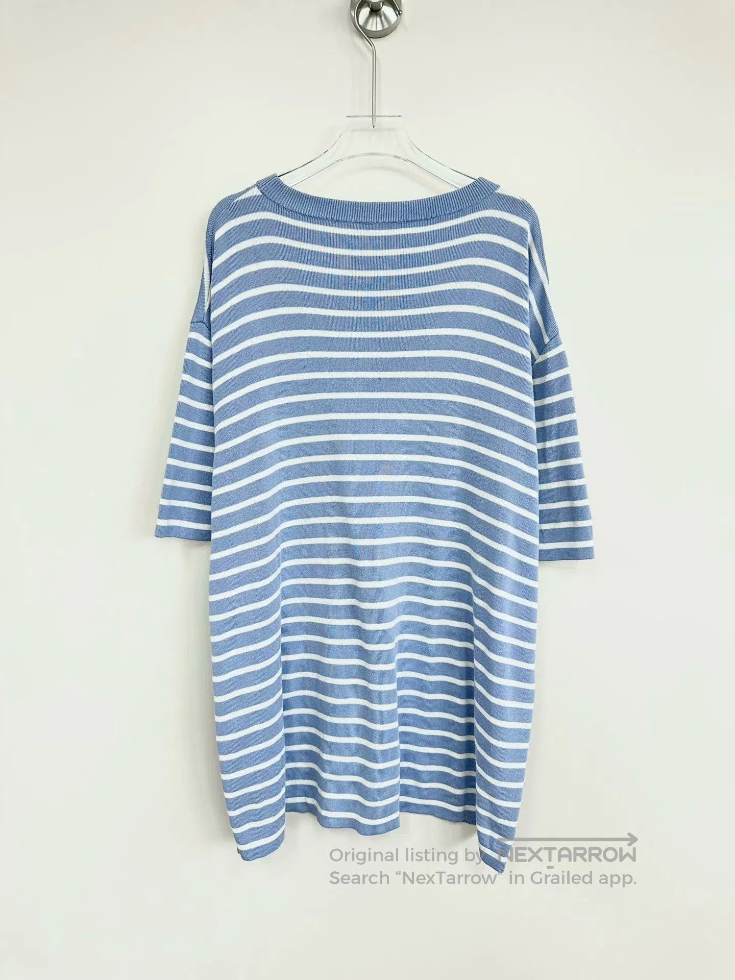 Dior Dior Blue stripe letter logo knitted short sleeve| Size US L / EU 52-54 / 3 - 2 Thumbnail
