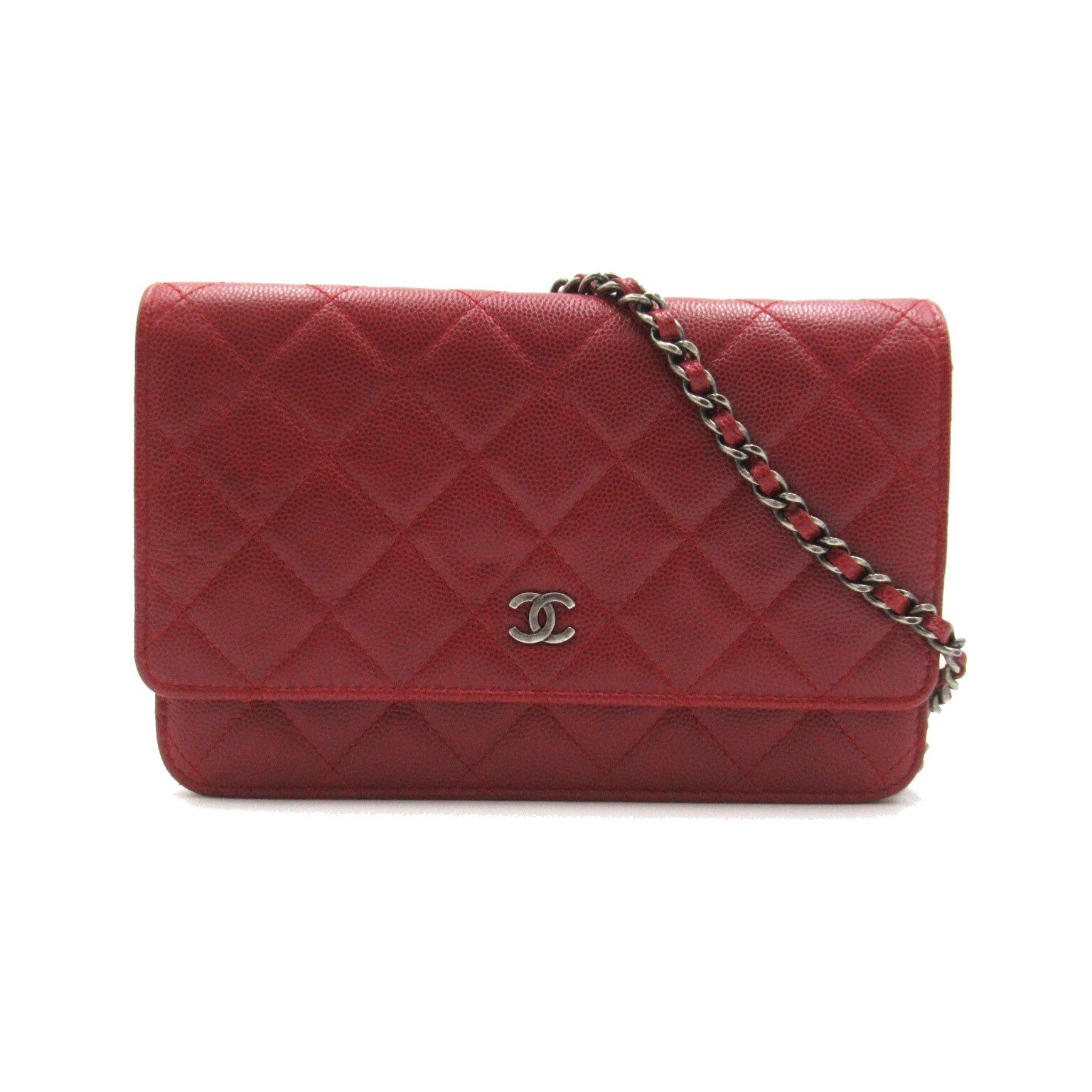 Chanel Chanel Matelasse Chain Wallet Shoulder Bag Caviar Skin (Grained Calf) Bordeaux Silver Hardware Size ONE SIZE - 1 Thumbnail