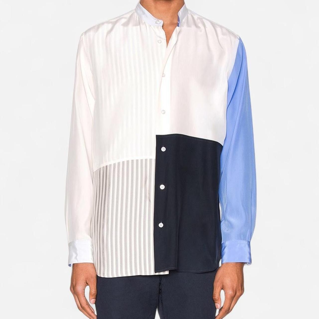 Jil Sander Jil Sander Silk Patchwork Button Up Shirt White. Size US XL / EU 56 / 4 - 1 Thumbnail