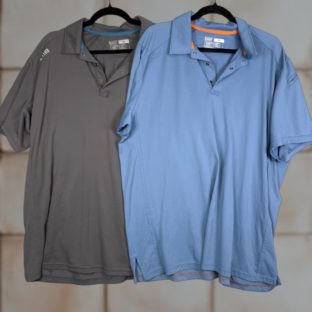 Vintage VINTAGE? 5.11 Tactical Men's XL Blue & Grey Short Sleeve Performance Polo Shirts Lot of 2 Polo Men XL Blue Grey 5.11 Tactical Mens XL Shirts Lot of 2 Size US XL / EU 56 / 4 - 1 Thumbnail