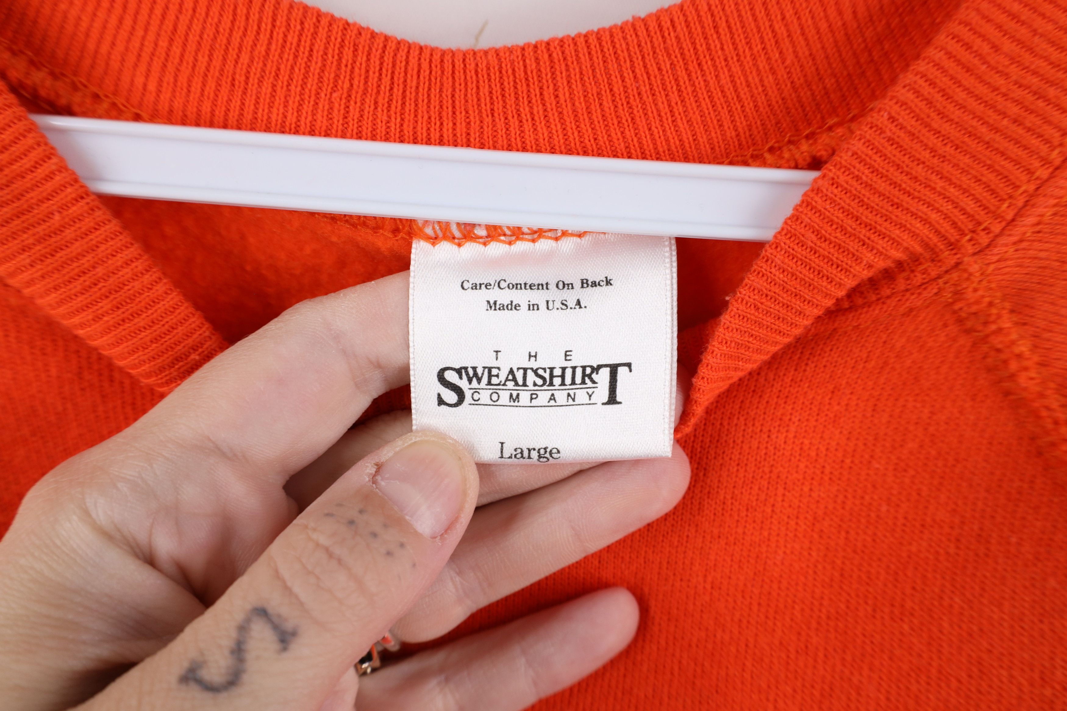 Vintage Vintage 90s Streetwear Blank Raglan Sweatshirt Orange USA Size US L / EU 52-54 / 3 - 5 Thumbnail