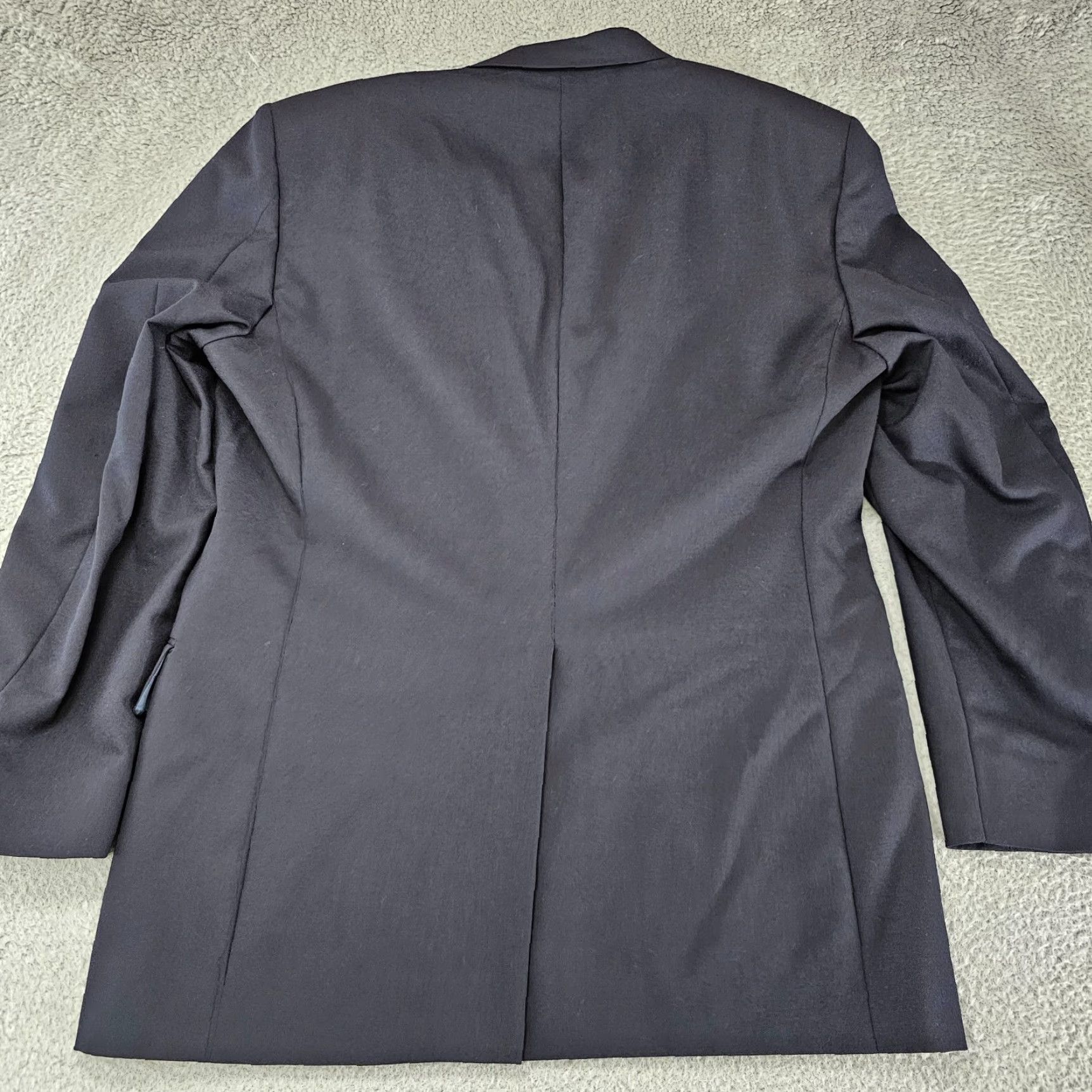 Stafford Stafford Blazer Sport Coat Two Button Casual Jacket Wool Navy 42R Mens Regular Fit Notch Lapel Single-Breasted Solid Color Wool Jacket Size 42R - 7 Thumbnail