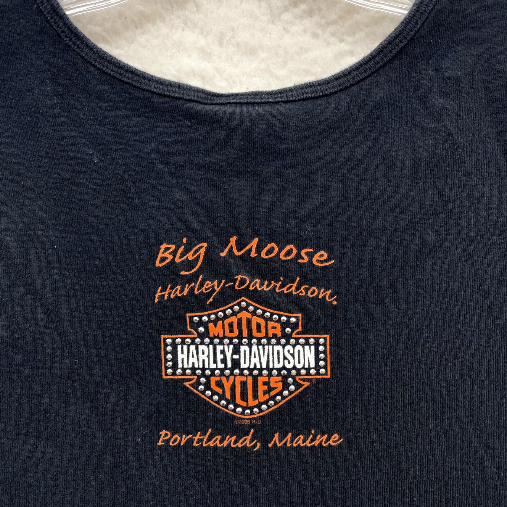 Harley Davidson VINTAGE Harley-Davidson Tank Top XL Black Pirate Graphic Rhinestone Maine Y2K History Size XL / US 12-14 / IT 48-50 - 5 Thumbnail