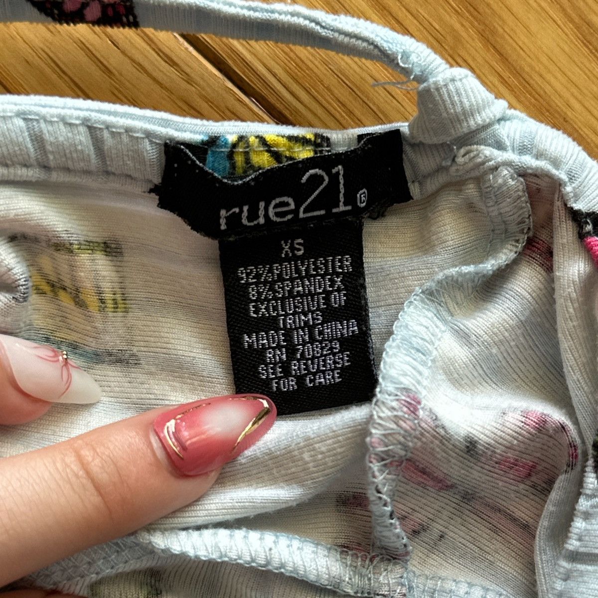 rue21 Butterfly Crop top Back Lacing Size XS / US 0-2 / IT 36-38 - 3 Thumbnail