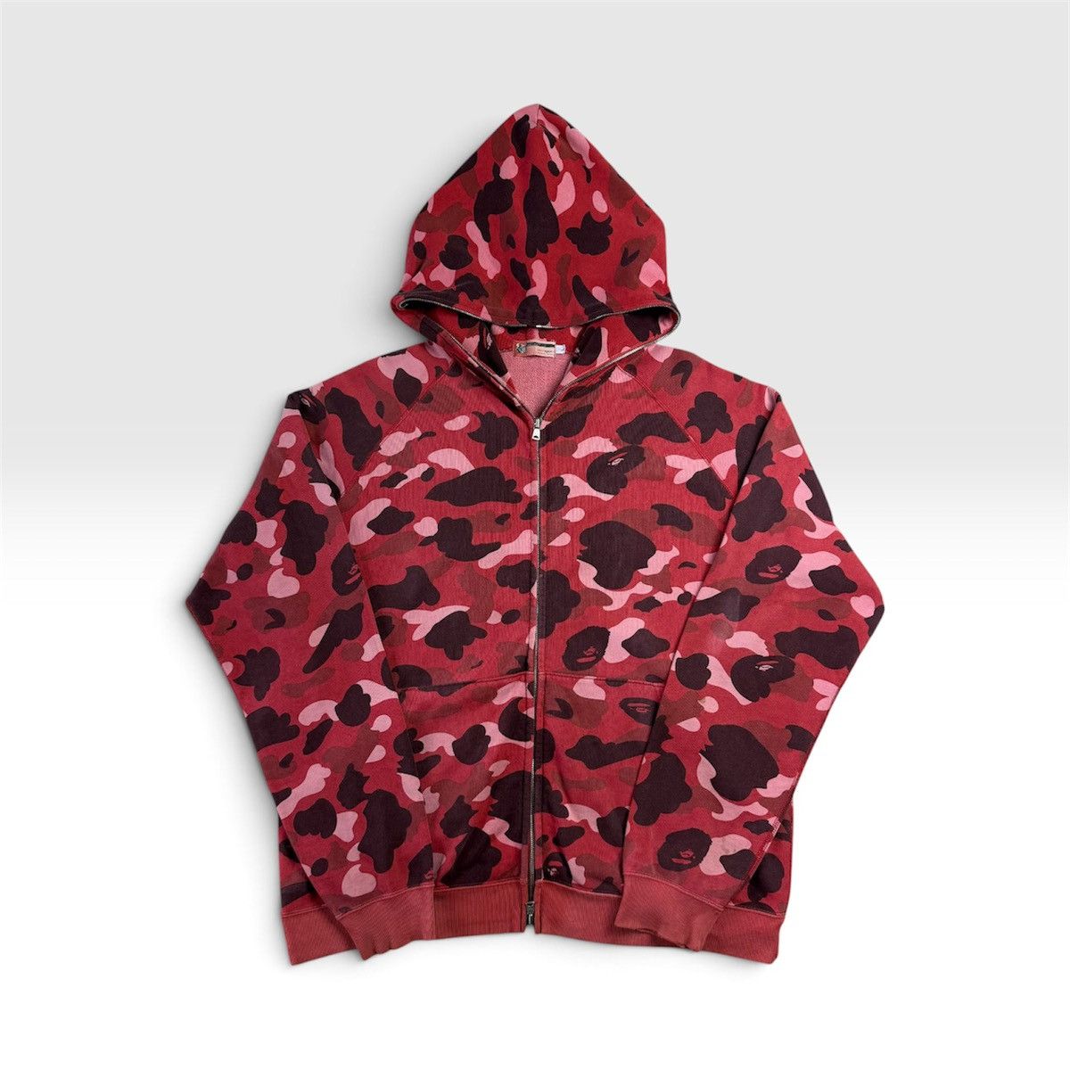 Bape Bape Red Camo Full Zip Hoodie | Grailed
