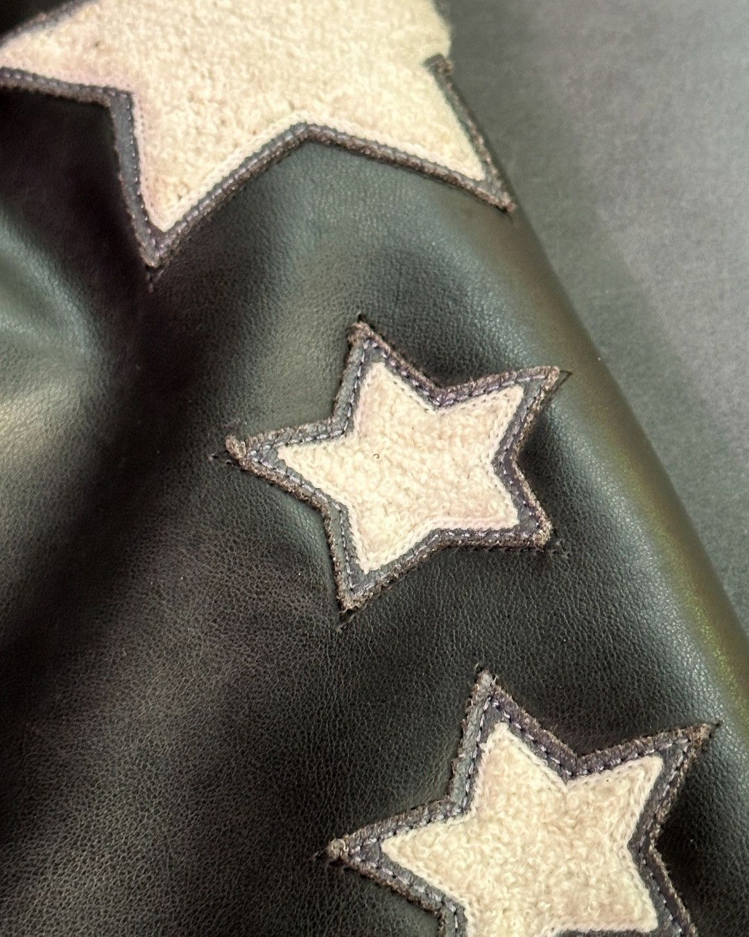 PHENOMENON 1990s Swarovski Medieval Knight Leather Sleeve Letterman Size US L / EU 52-54 / 3 - 9 Thumbnail