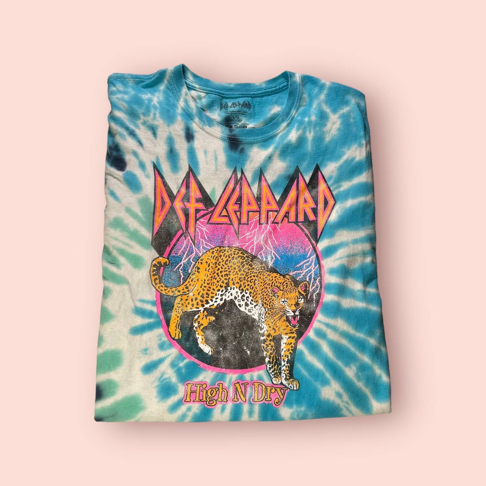 def leppard blue tie dye shirt