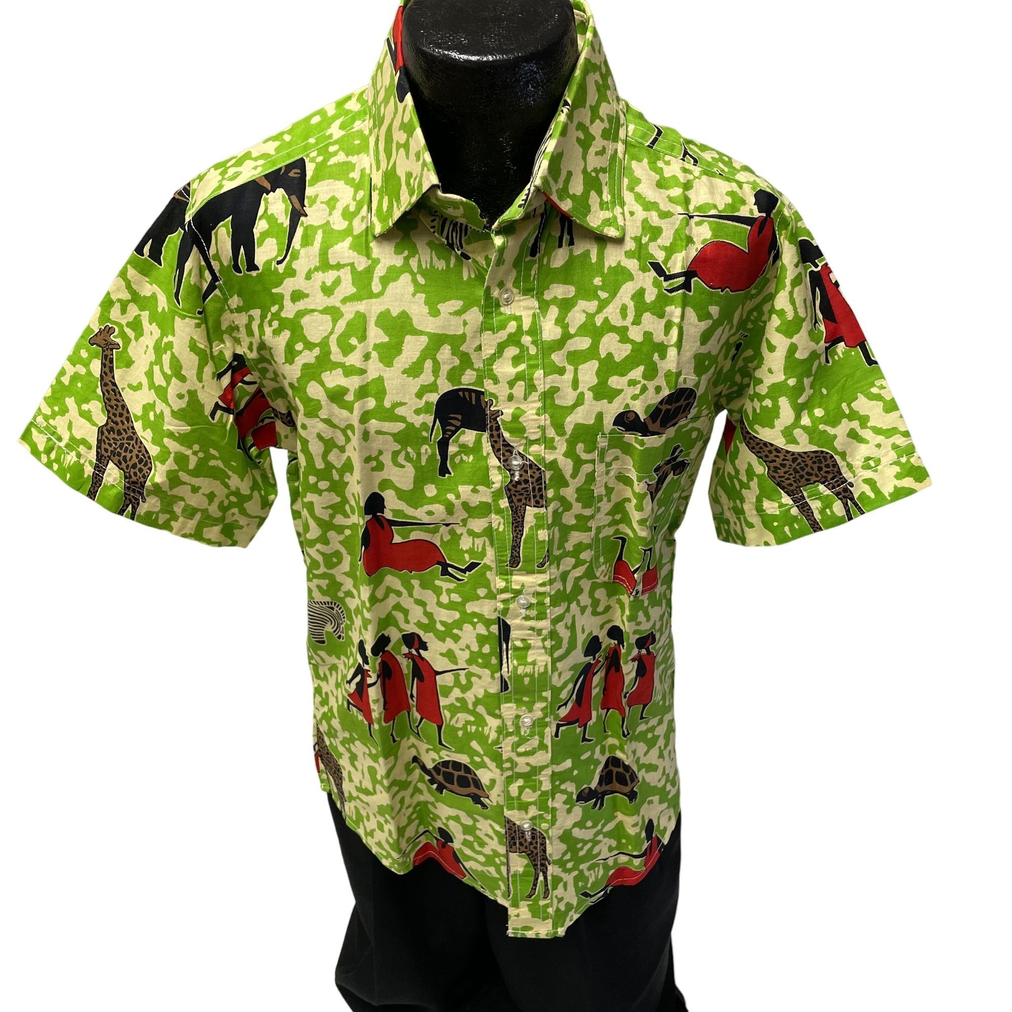 Other Vtg Custom AFRICAN TRIBAL Print ZULU Women WILDLIFE Shirt Size US L / EU 52-54 / 3 - 1 Thumbnail
