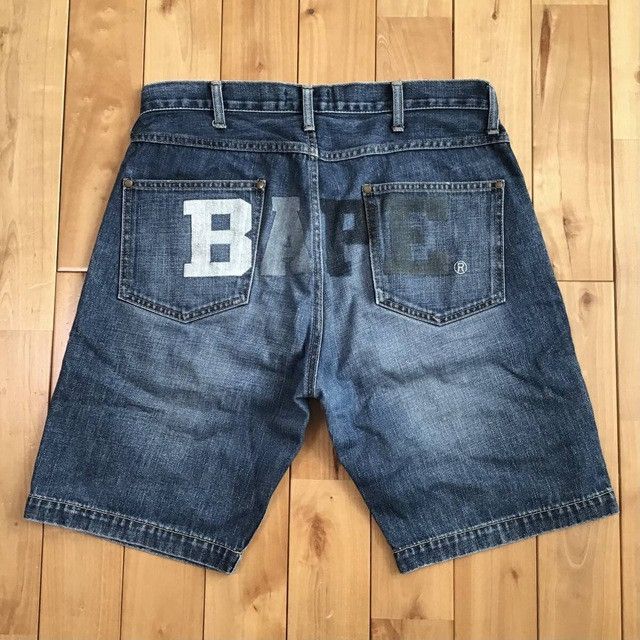 Bape × Nigo 🔥Kyoto limited color🔥 BAPE LOGO Denim Shorts NIGO ★size M Size US 32 / EU 48 - 1 Thumbnail