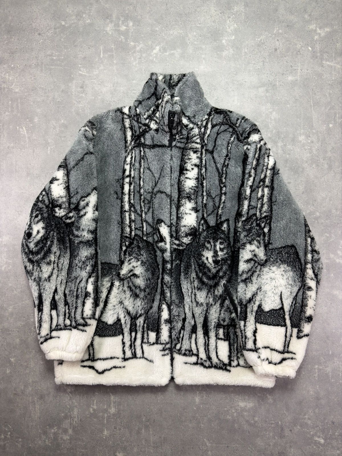 Vintage Vintage Animal Printed Wolf Pack Fleece Jacket XXL Size US XXL / EU 58 / 5 - 1 Thumbnail