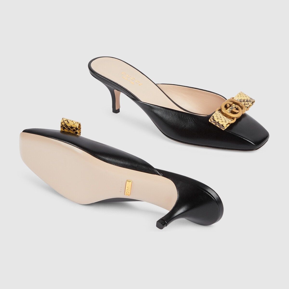 Gucci o1s1wg110425 Women's Interlocking G Mule in Black Size US 5 / IT 35 - 6 Thumbnail