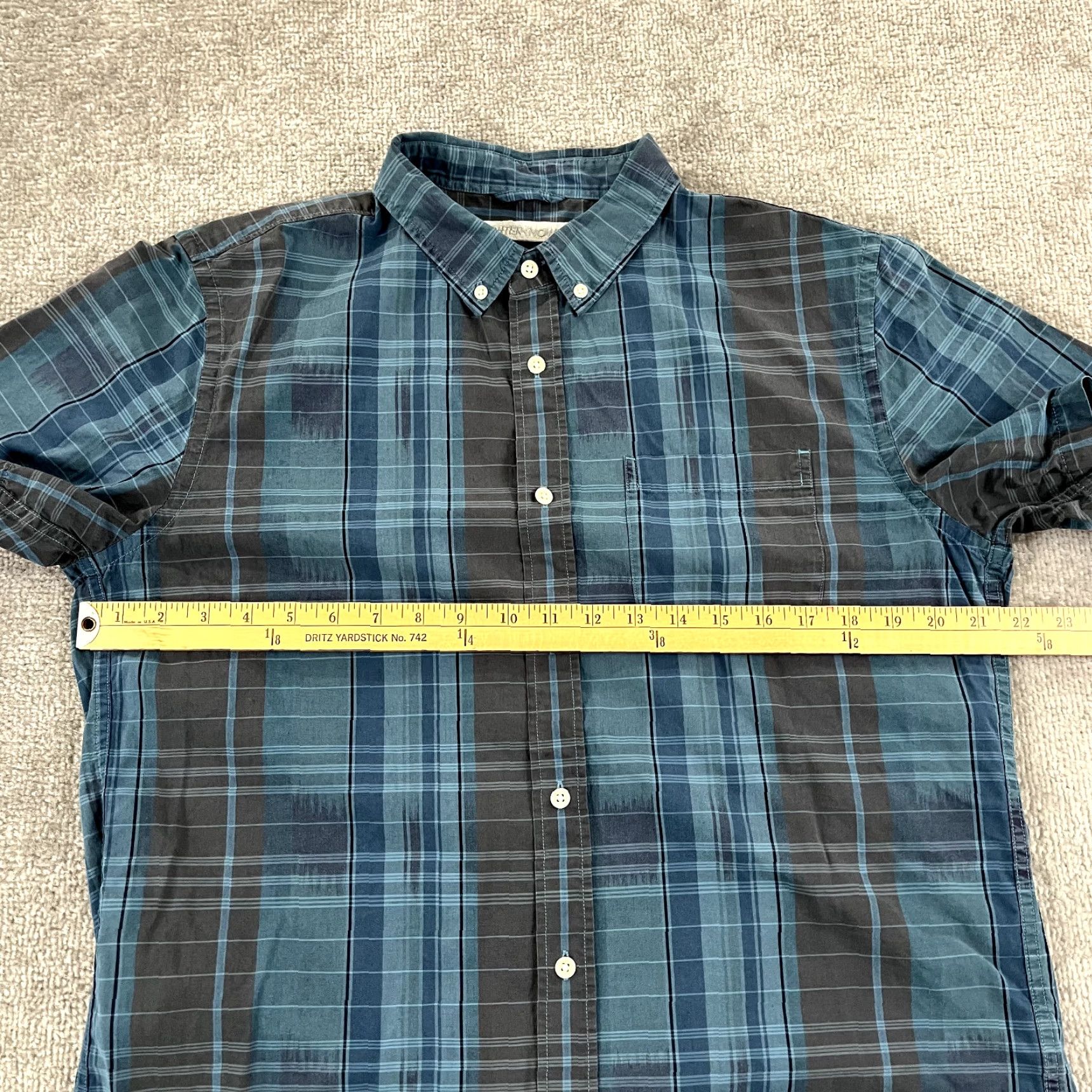 Outerknown OUTERKNOWN Button-Up Shirt Mens Large Blue Indigo Madras Plaid Short Sleeve Casual Workwear Size US L / EU 52-54 / 3 - 5 Thumbnail