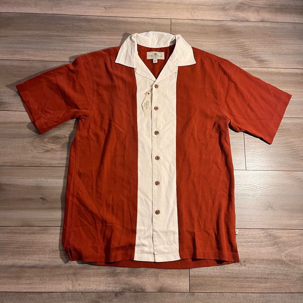 Island Shores Island Shores Orange Buttonup Polo Shirt Men Medium Bin I-13 Size US M / EU 48-50 / 2 - 1 Thumbnail