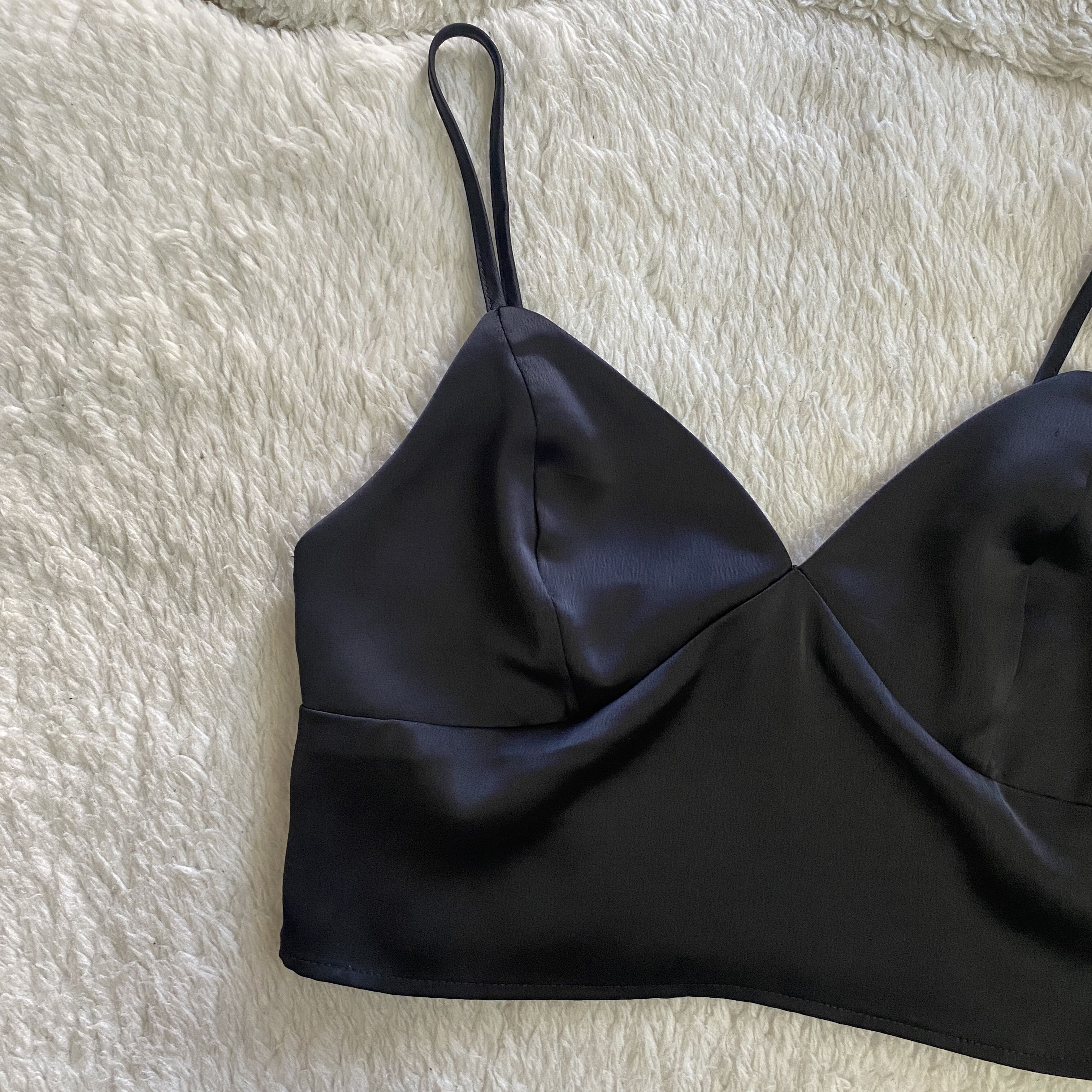 Garage Garage Women’s Black Satin Crop Top – Size XS Size XS / US 0-2 / IT 36-38 - 6 Thumbnail