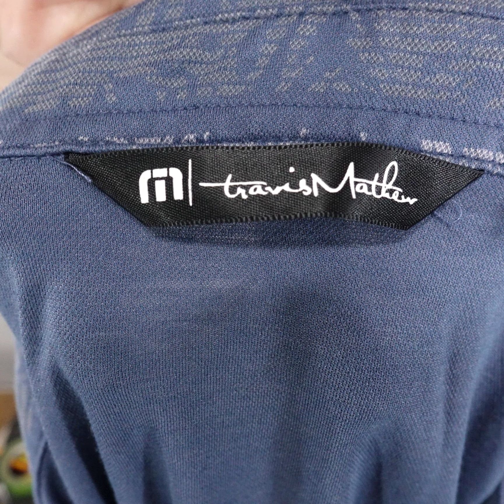 TravisMathew Travis Mathew Polo Shirt Mens 2XL Blue Geometric Patterned Golf Casual Performance Shirt Size US XXL / EU 58 / 5 - 6 Thumbnail