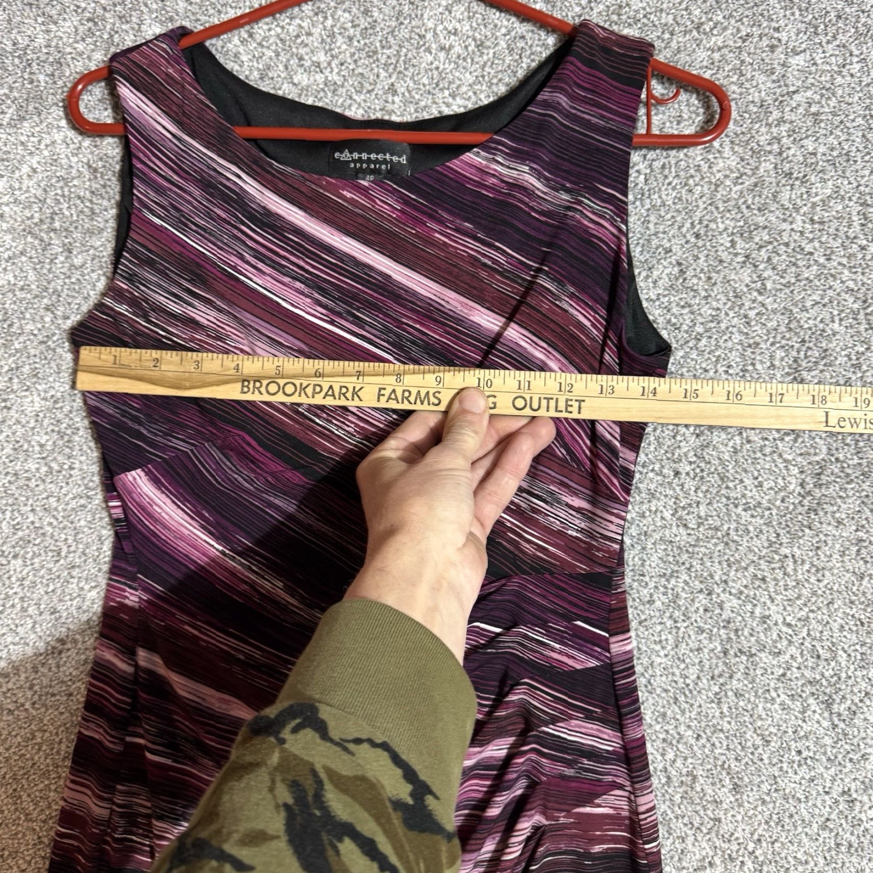 Vintage Connected Dress Womens 4P Petite Chic Evening Wear Striped Draped Party Mini Sheath Sleeveless Round Neck Purple Polyester Spandex Woman Size S / US 4 / IT 40 - 3 Thumbnail