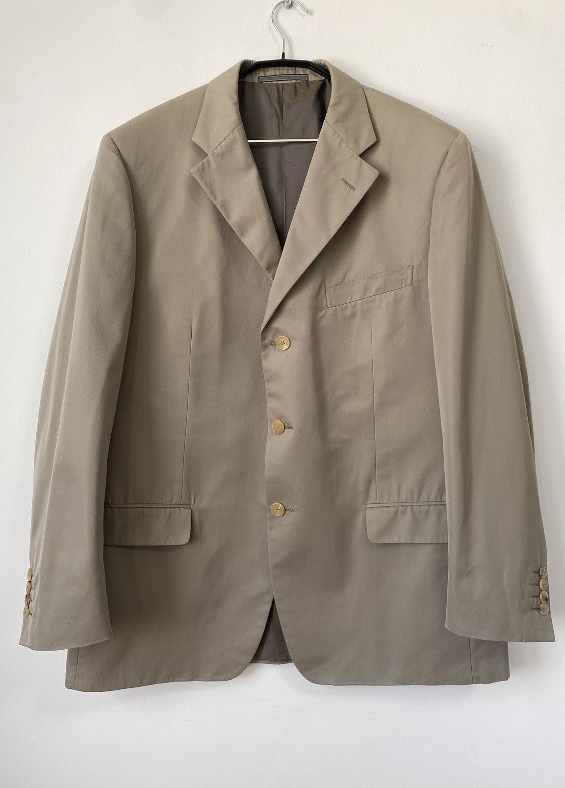 Gucci Beige Cotton Blend Blazer Jacket Size:56
