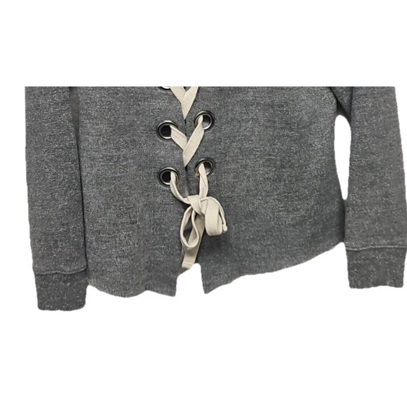 Vintage Dear John Sweatshirt Lace Up Back Pullover Women Small Gray American Activewear Size S / US 4 / IT 40 - 7 Thumbnail