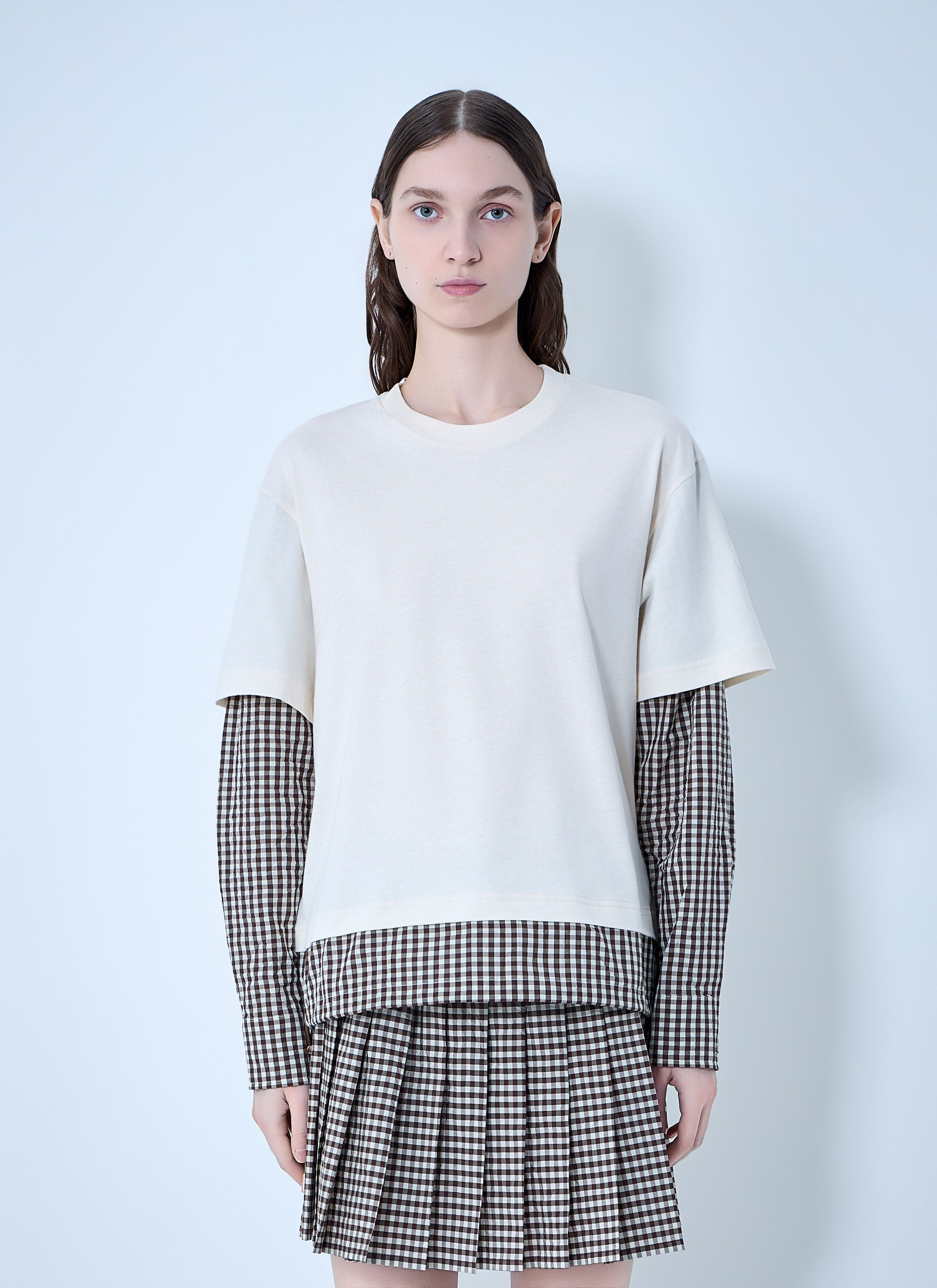 Moncler Layered Check T-Shirt Size L / US 10 / IT 46 - 1 Thumbnail