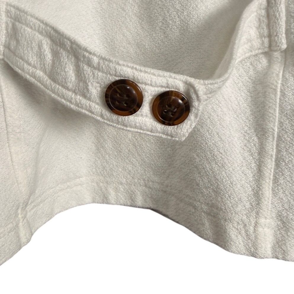 Liz Claiborne Liz Claiborne Petite White Button Down Casual Cotton Jacket Size M / US 6-8 / IT 42-44 - 6 Thumbnail