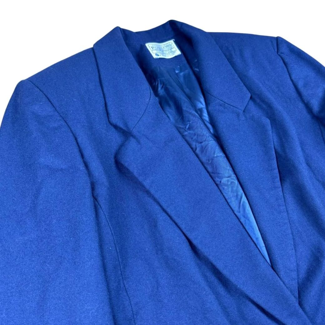 Pendleton VINTAGE Pendleton Blazer Women's 16W 100% Wool Blue Preppy Business Casual Jacket - 90s 80s Womens Size XXL / US 16-18 / IT 52-54 - 2 Thumbnail