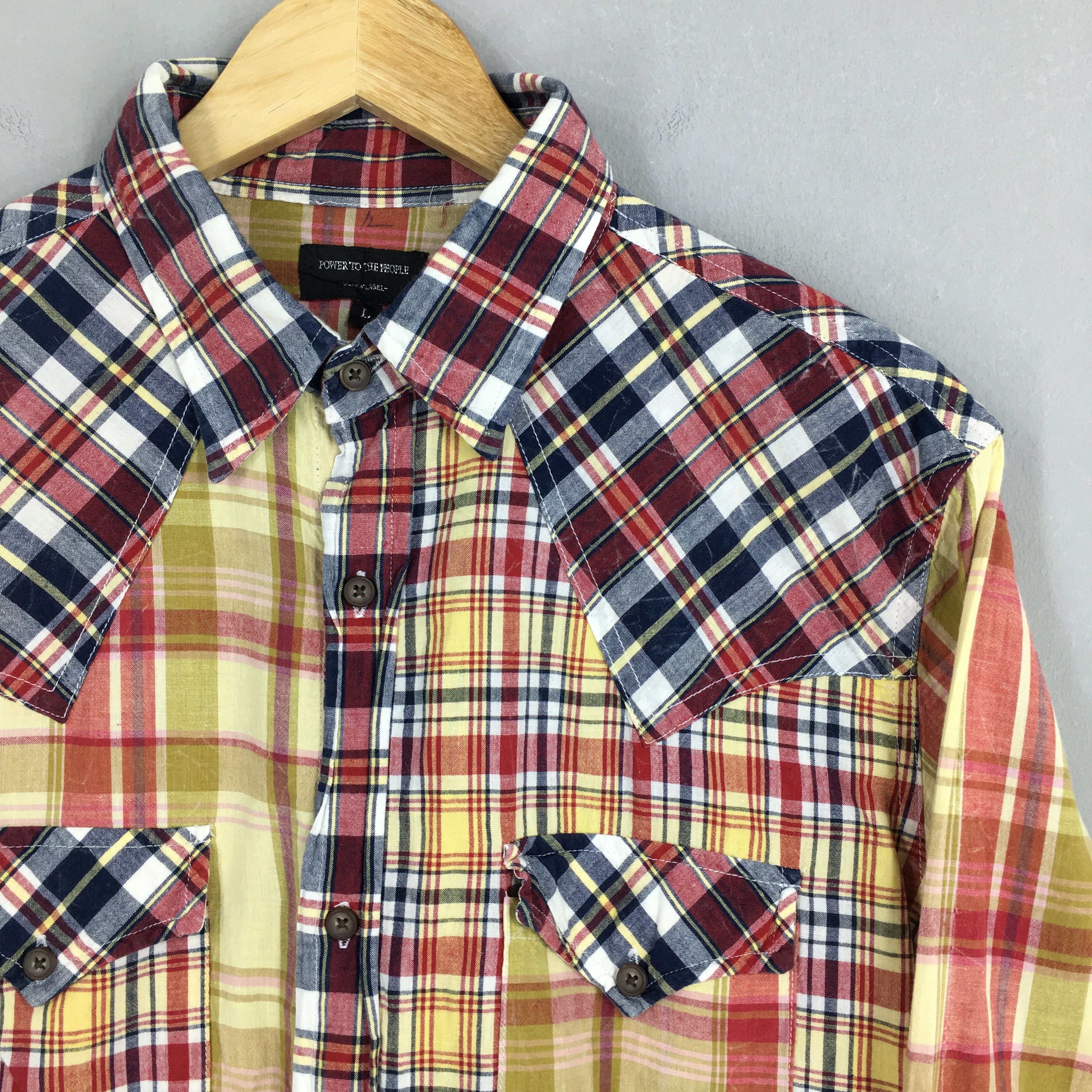 14th Addiction Vintage Power To The People Tartan Patchwork Flannel Shirt L Size US L / EU 52-54 / 3 - 2 Thumbnail