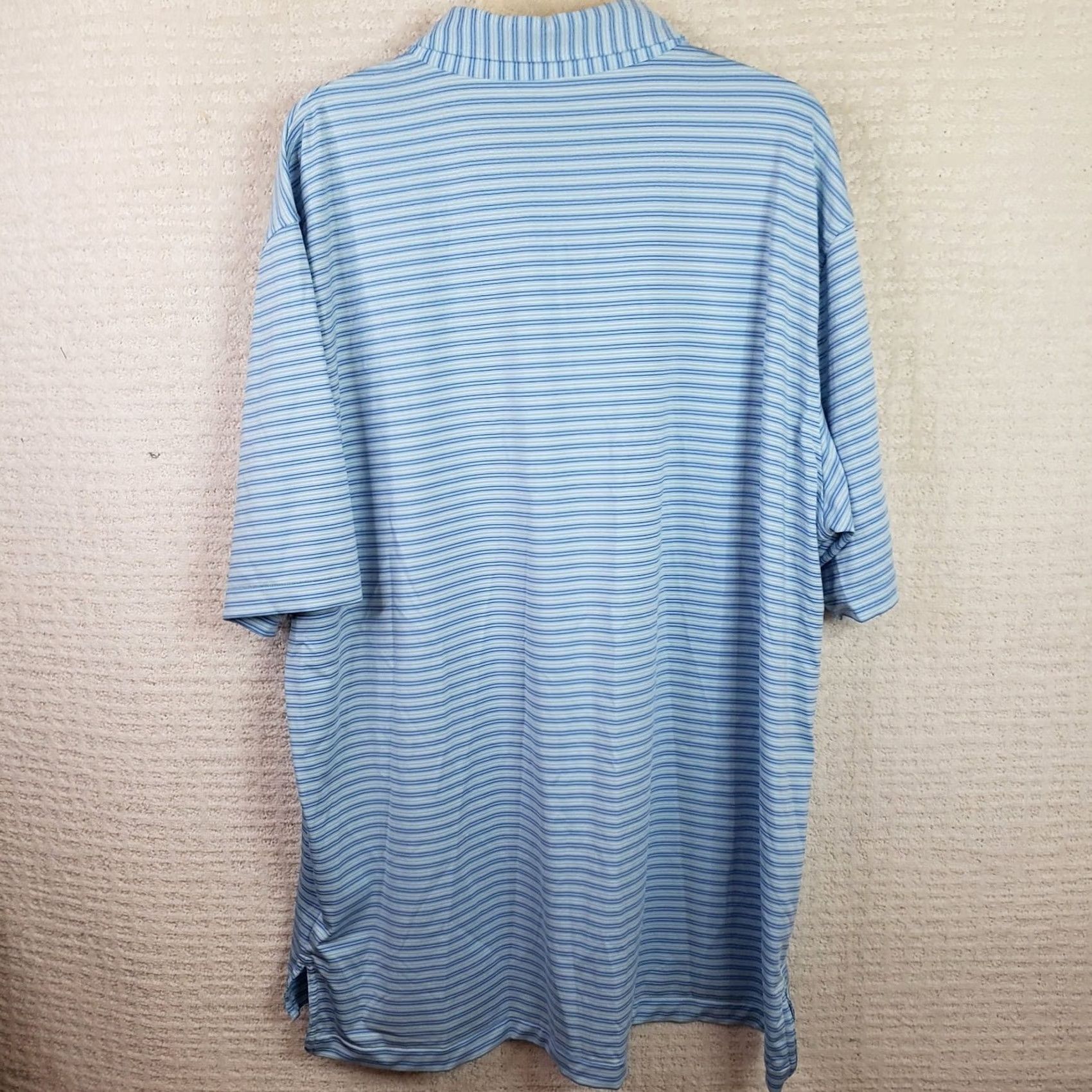Peter Millar Peter Millar Polo Shirt Mens 2XL Blue Striped Lightweight Short Sleeve Collared Golf Summer Comfort Shirt Men Size US XXL / EU 58 / 5 - 6 Thumbnail