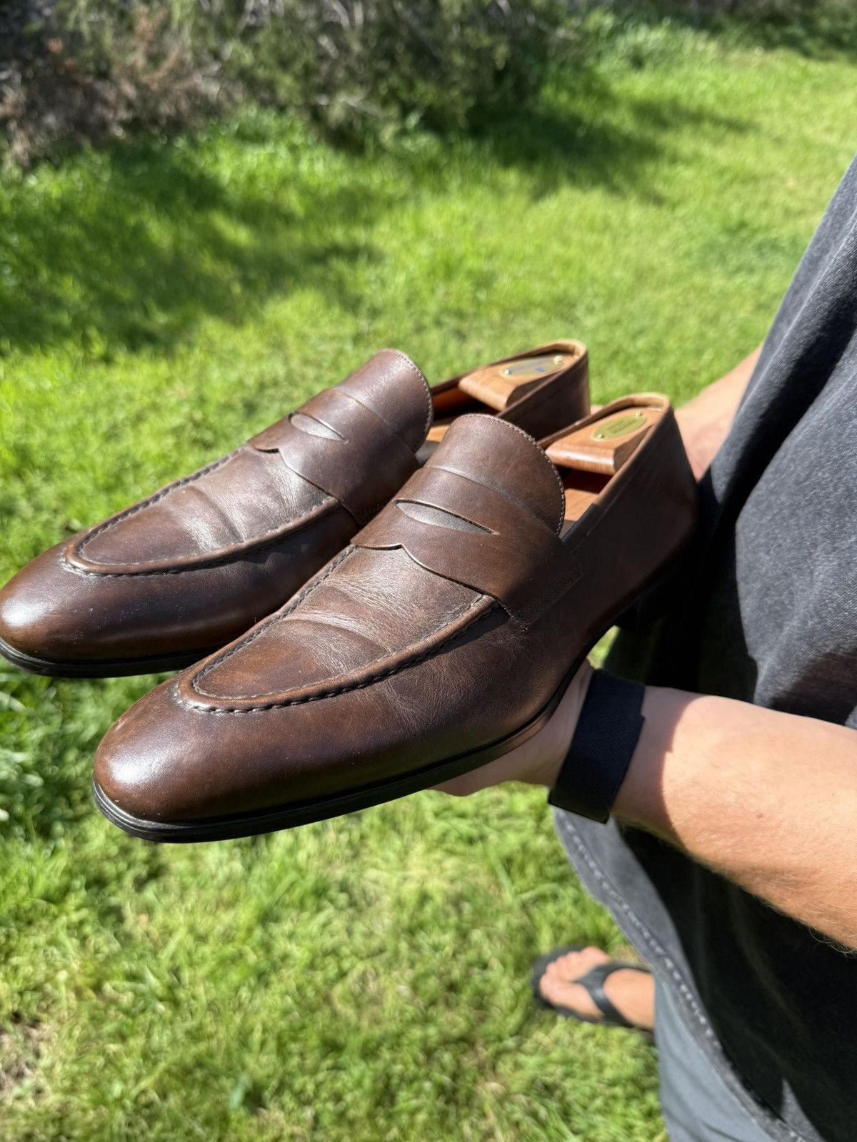 Santoni Santoni - Designer Italian Fashion: Leather Dress Shoes Size US 11 / EU 44 - 4 Thumbnail