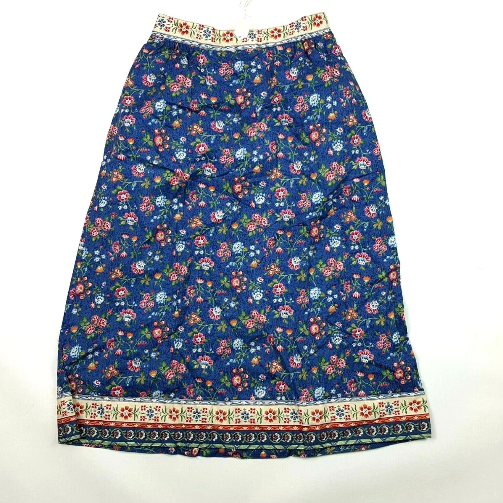 Vintage VINTAGE Floral A-Line Womens Size M Outdoor Boho Long Flower Nature Skirt Size 32" / US 10 / IT 46 - 2 Thumbnail