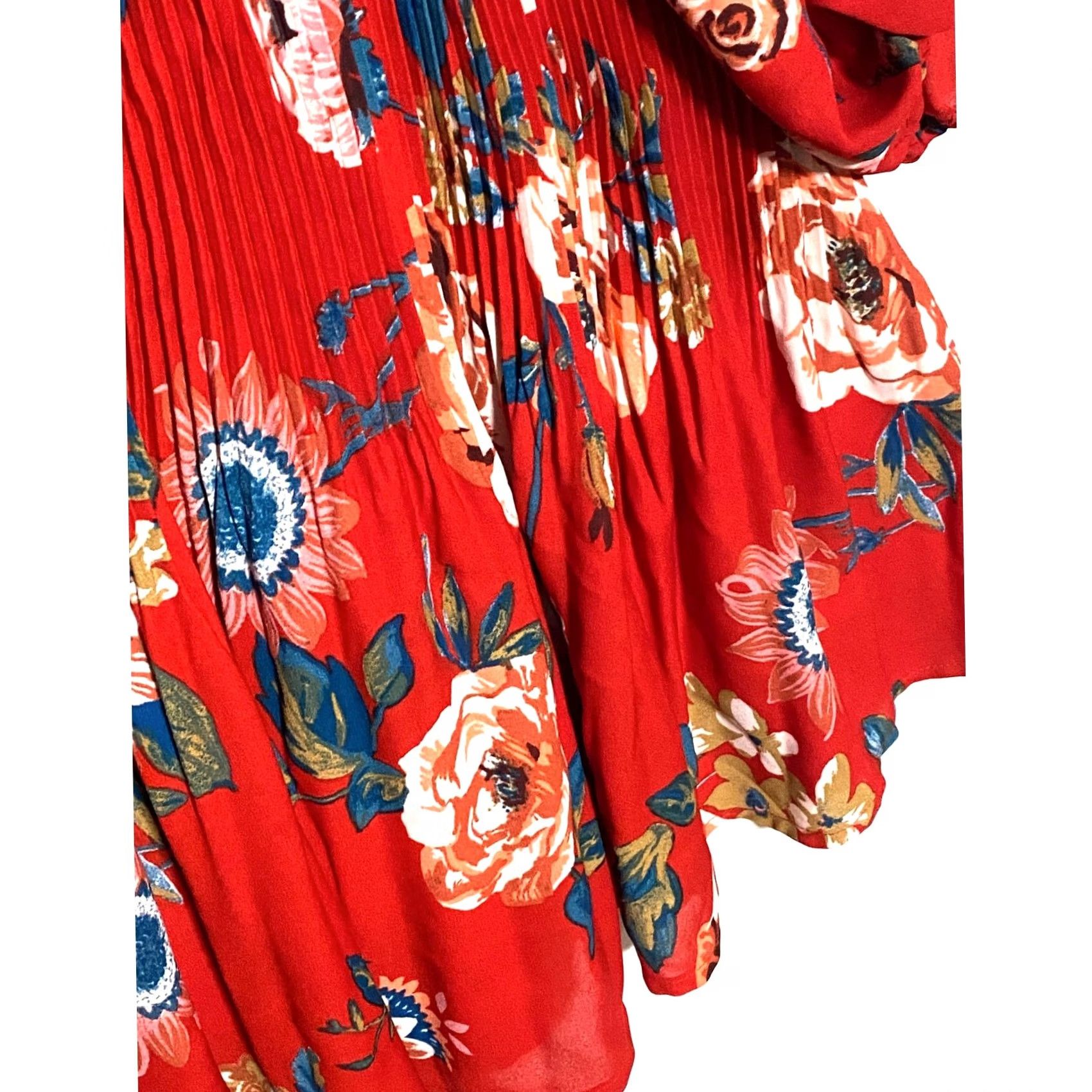 Vintage VINTAGE Ava & Viv Red Floral Cold Shoulder Cottagecore Prairie Womens Plus 1X Flowy Boho Shirt Womens 1X Size XL / US 12-14 / IT 48-50 - 5 Thumbnail
