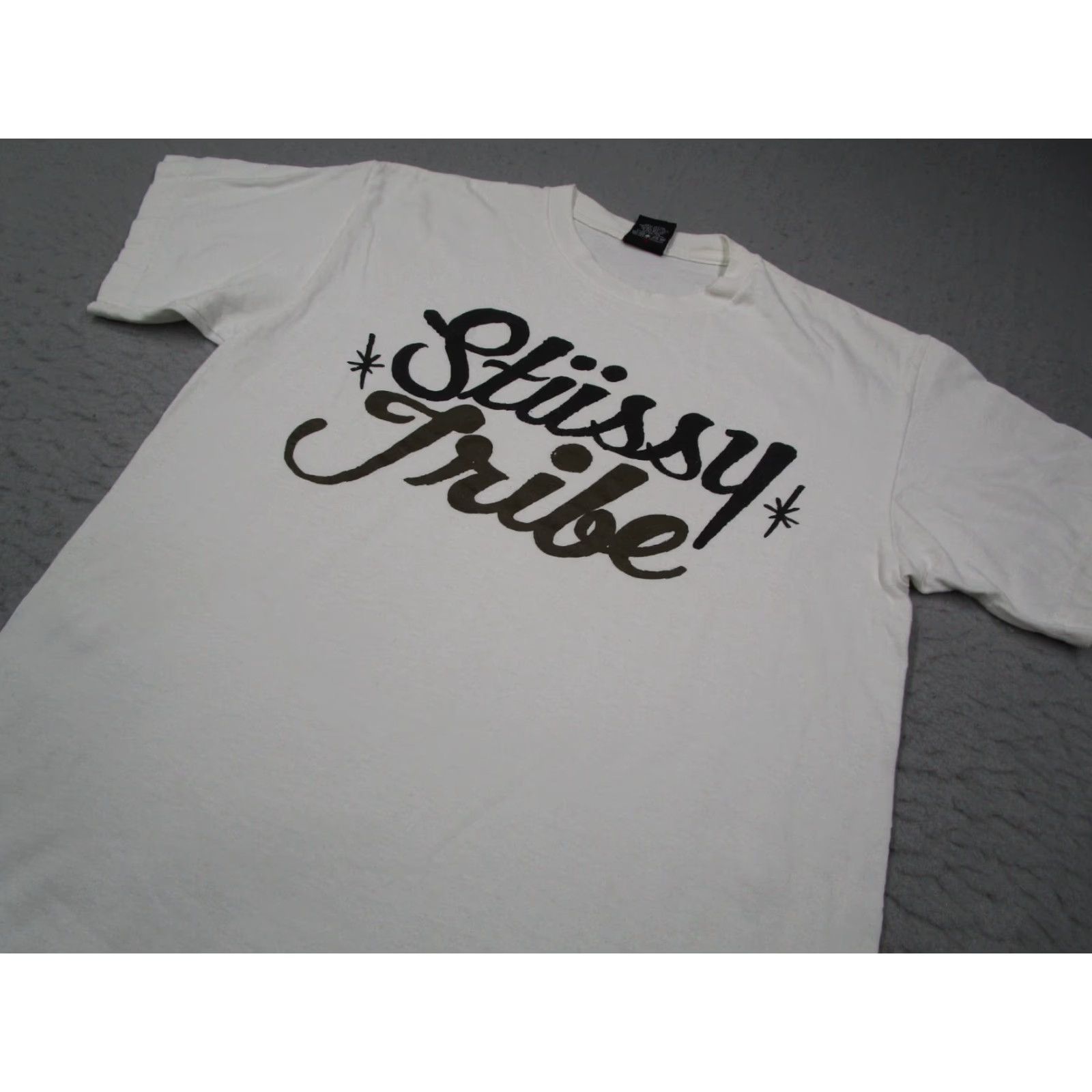Logo 7 VINTAGE Stussy Shirt Mens M White STUSSY TRIBE center logo spellout graphic Streetwear Shirt Mens White Stussy Tribe logo 1990s Size US M / EU 48-50 / 2 - 2 Thumbnail
