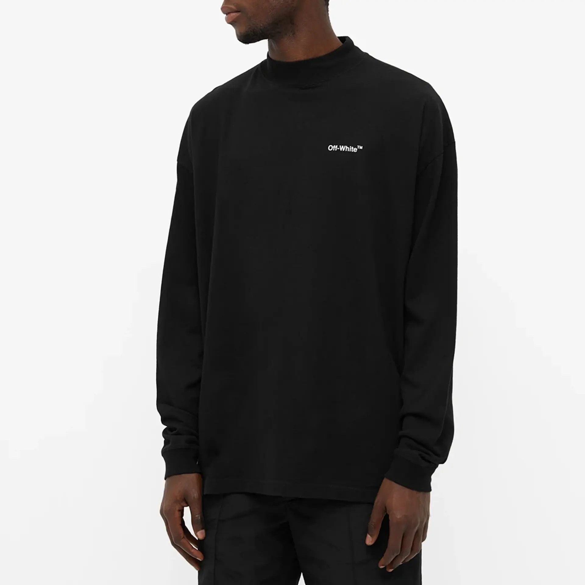 Off-White Black Caravaggio Arrows Oversized Mock Neck LS T-Shirt Size US M / EU 48-50 / 2 - 6 Thumbnail