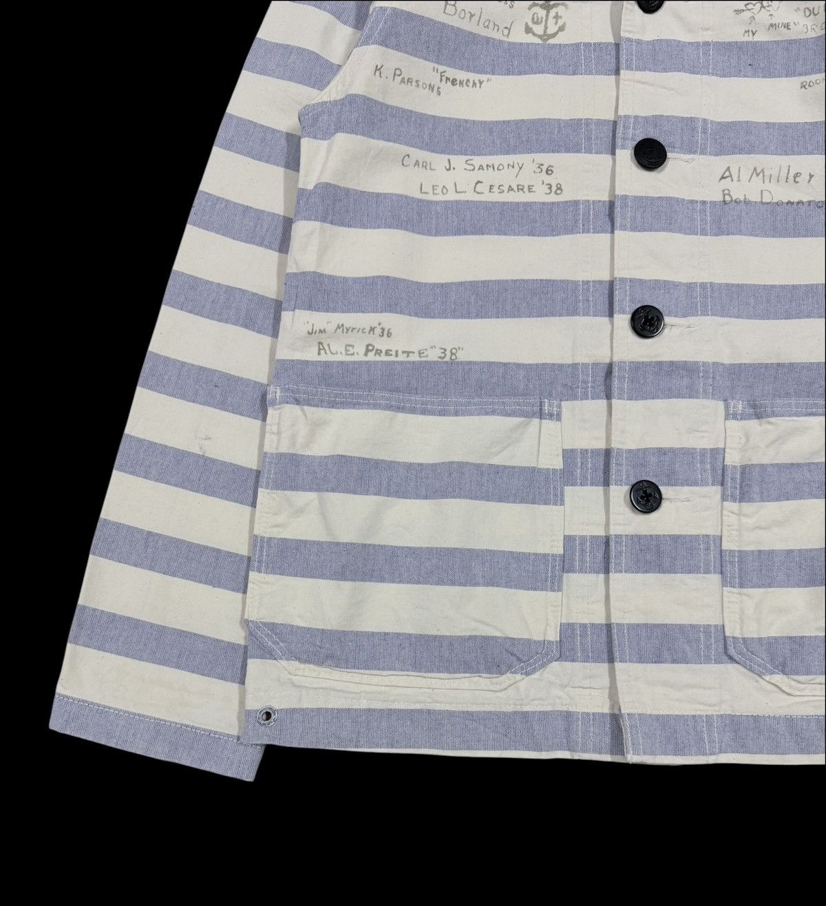 Denime Denime Dungaree Shawl Color Handloom Striped Jacket Size US S / EU 44-46 / 1 - 8 Thumbnail