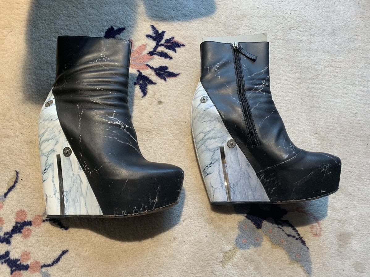 Kenzo 2.2K Kenzo (40/10us) marble print leather booties platforms Size US 10 / IT 40 - 2 Thumbnail