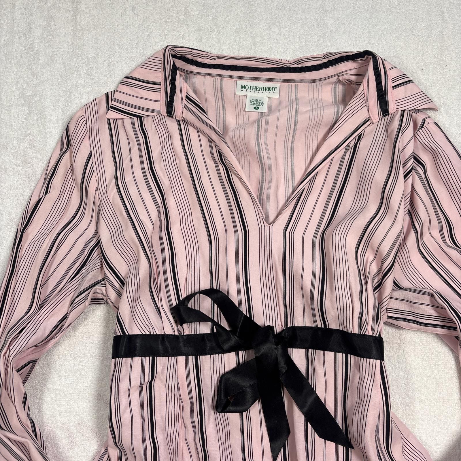 Other y2k pink striped coquette tie back blouse Size L / US 10 / IT 46 - 2 Thumbnail