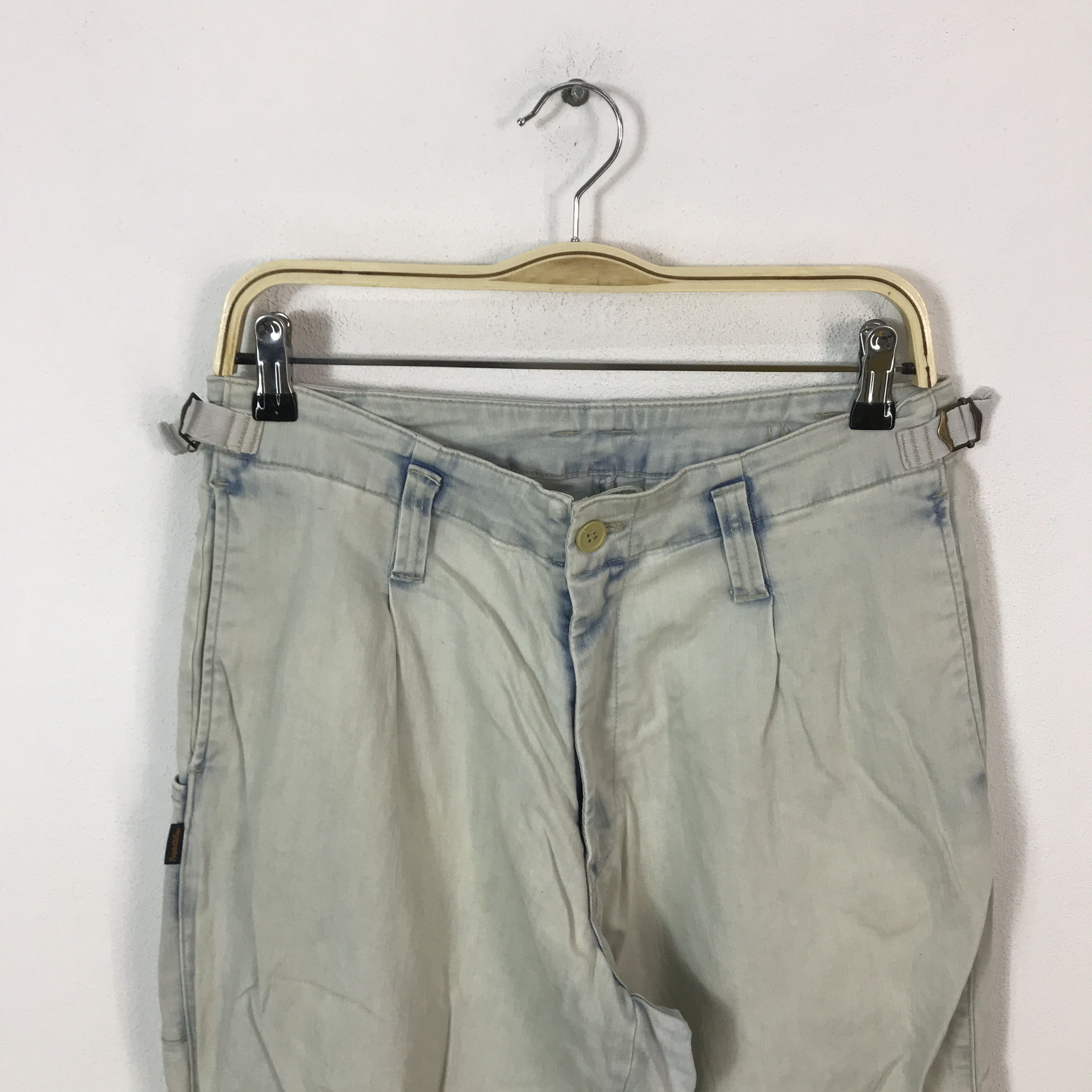 Japanese Brand purple & yellow Baggy light wash denim pants Size US 28 / EU 44 - 2 Thumbnail