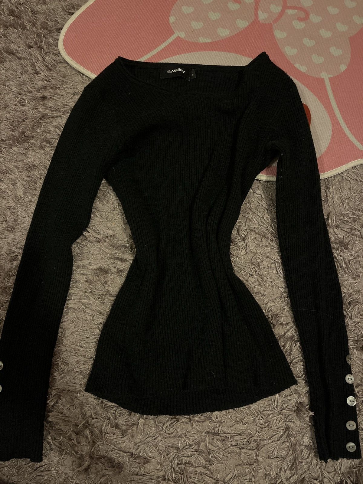 Other “miss Valley” fitted black long sleeve top Size S / US 4 / IT 40 - 1 Thumbnail