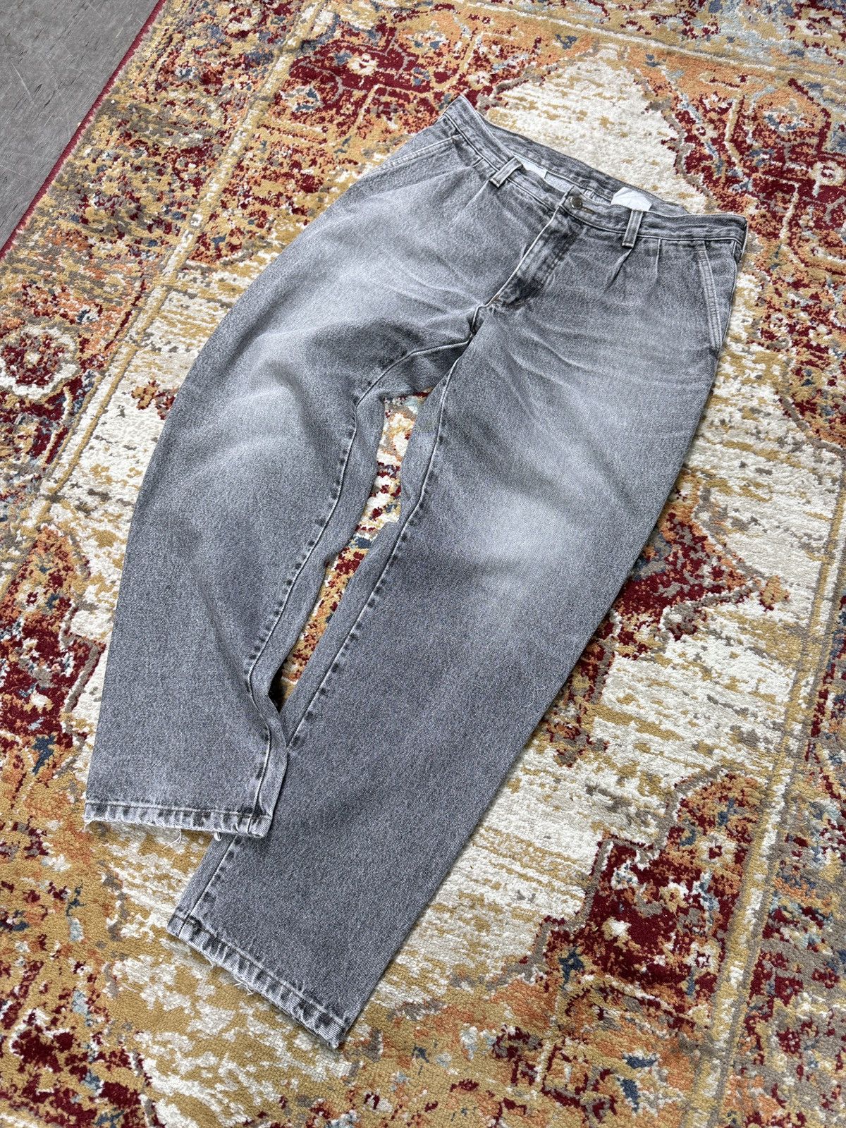 Other ᶠᵃⁿᶜʸᵍᵘʸ Vintage Baggy Washed Denim Jeans Wide leg Y2K Size US 33 - 1 Thumbnail
