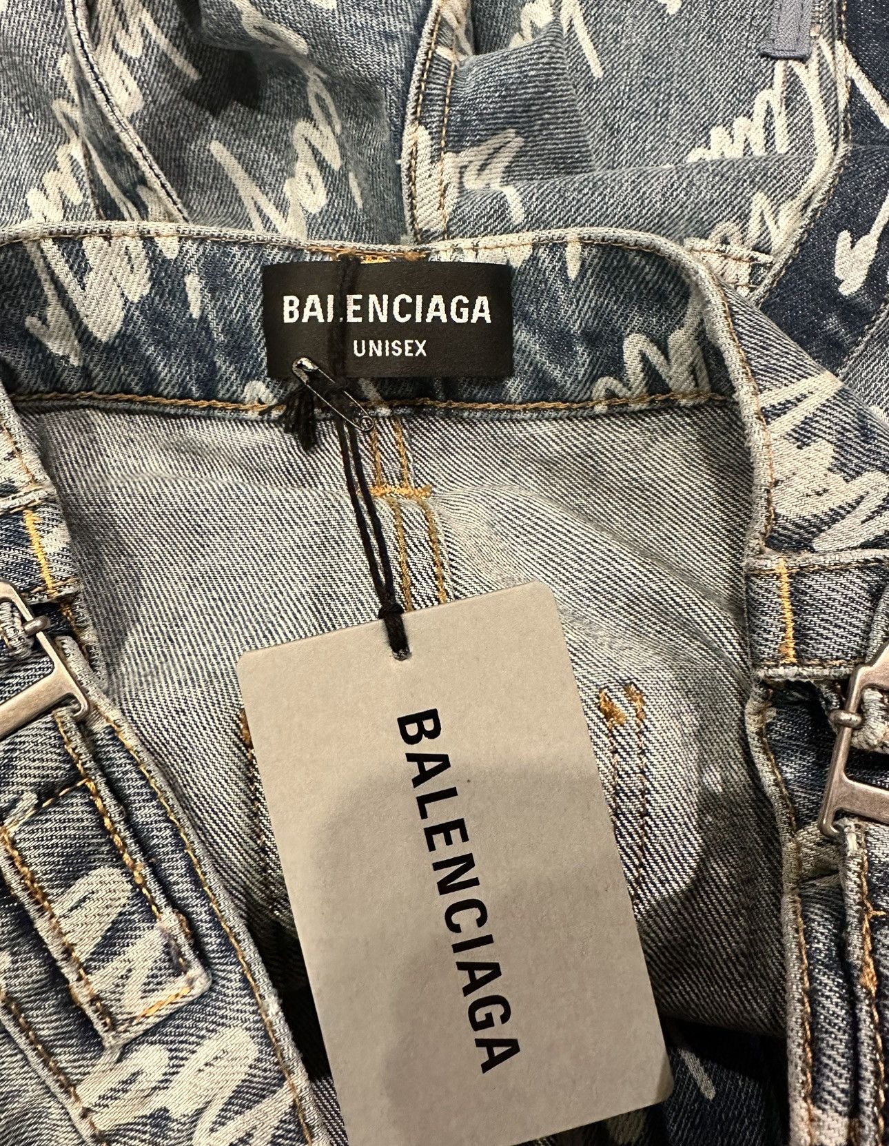 Balenciaga Balenciaga Raver Denim Script Logo Size US 30 / EU 46 - 3 Thumbnail