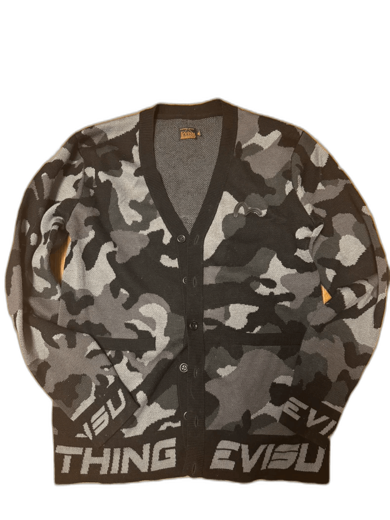 Japanese Brand Evisu Camo Wool Cardigan M Size US M / EU 48-50 / 2 - 1 Thumbnail